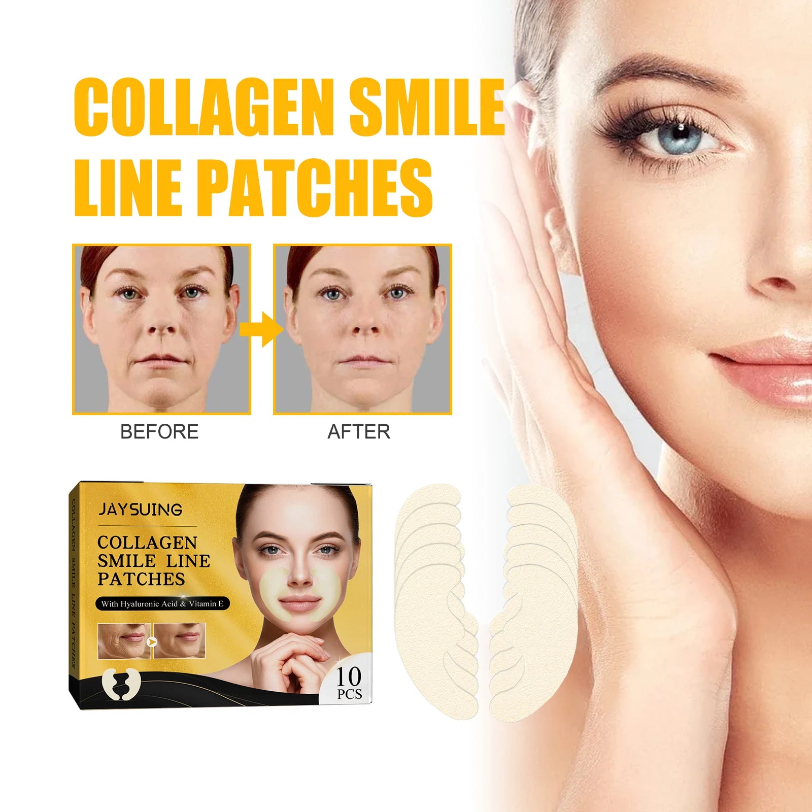 Facial Lifting Firming Skin Smooth anti Wrinkle Patch for Face & Neck Skin Tightening Care Collagen Smile Line Patches