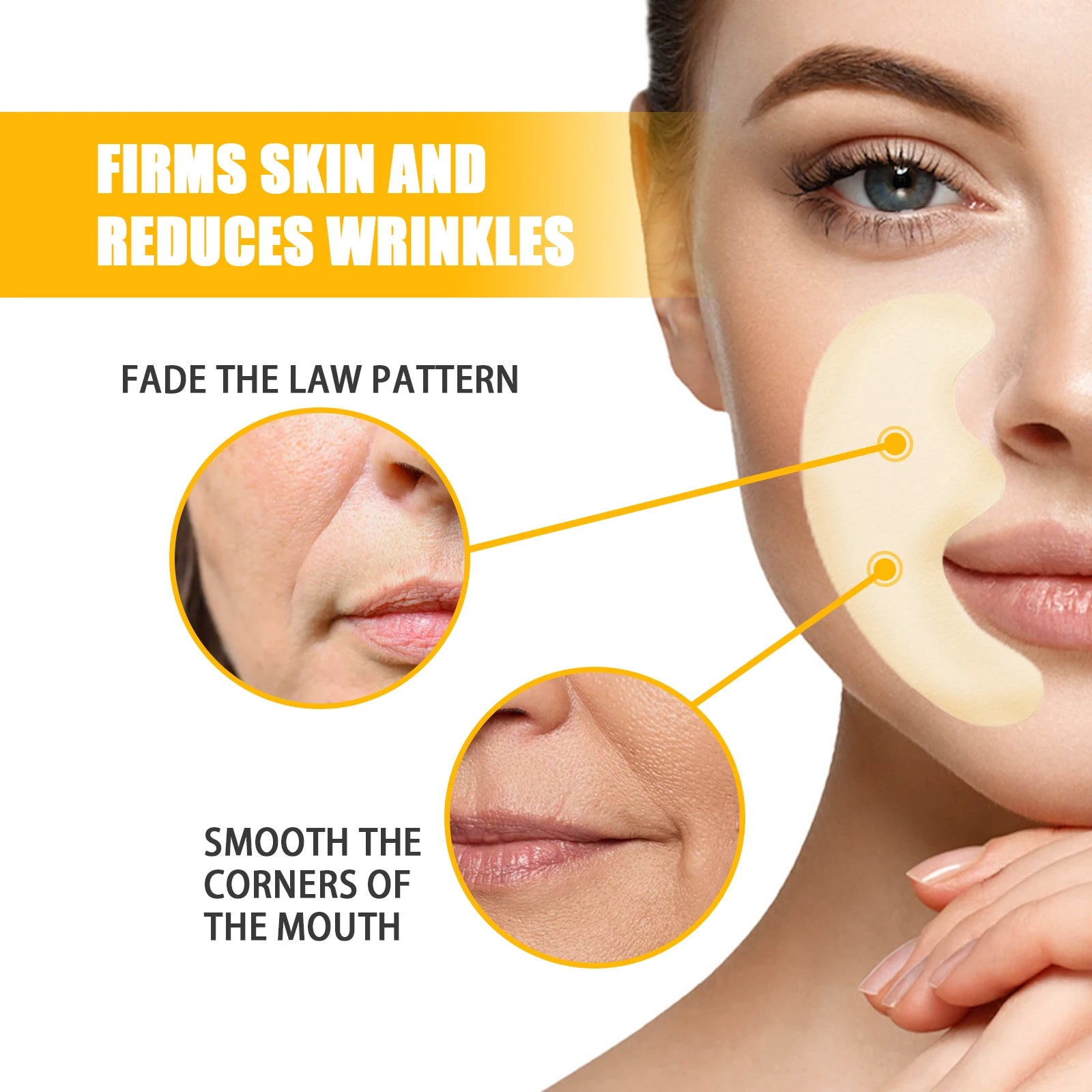 Facial Lifting Firming Skin Smooth anti Wrinkle Patch for Face & Neck Skin Tightening Care Collagen Smile Line Patches